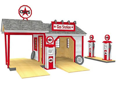 Игровой домик TORUDA WOOD Автозаправочная станция с гаражом